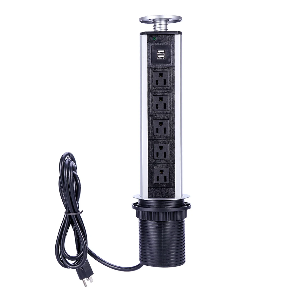 

Pull Up Socket Electrical Data Center Desktop Tabletop Worktop Power Outlet 5 Us Plug 2 USB Ports Childsafe Outlet