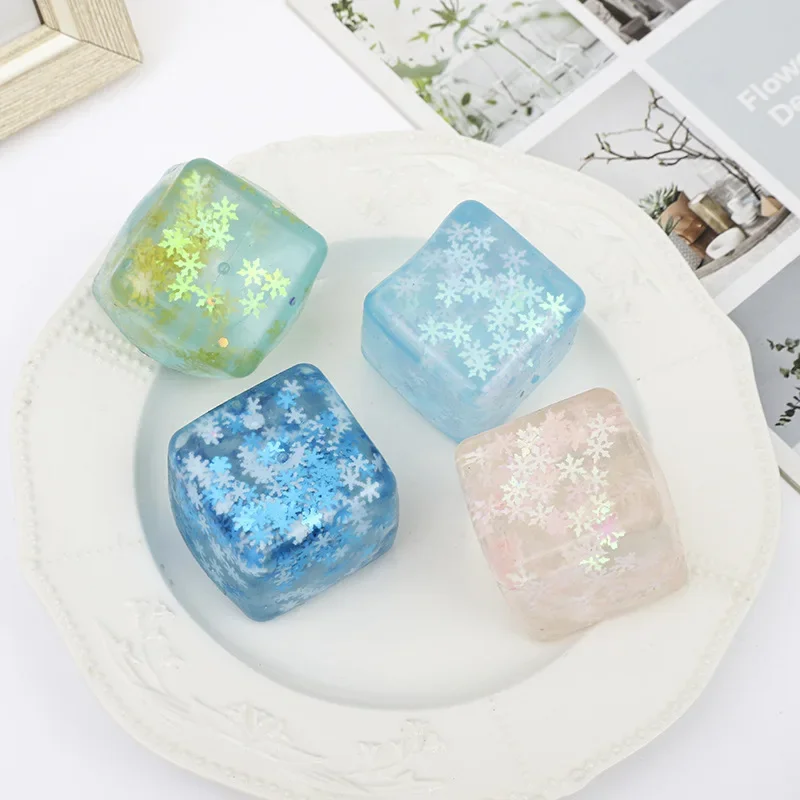 Cross-border new creative streamlining ice cube maltose decompression toy ice cube maltose pinch music - Detail 1