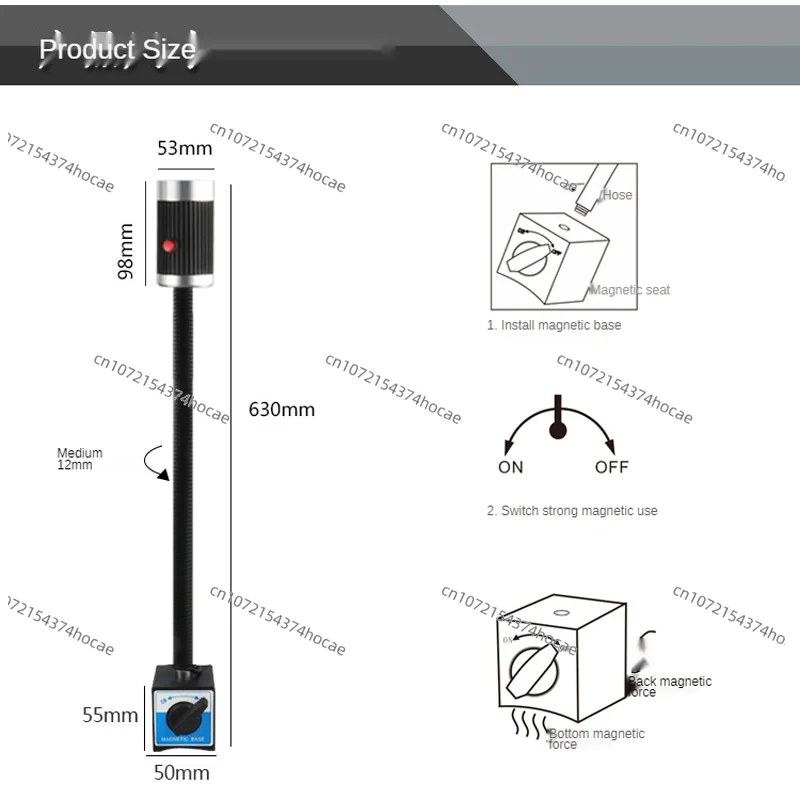 Powerful Magnetic Base LED Lathe Work Lamp Machine Work Light Super Bright Lathe Lamp 9W 220V Industrial Table Lamp