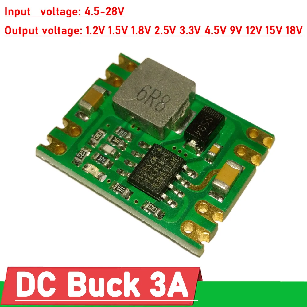 Módulo convertidor reductor de DC-DC MP1584 3A, 4,5 V- 24V a 1,2 V, 1,8 V, 2,5 V, 3V, 3,3 V, 4V, 5V, 7,4 V, 8V, 9V, 12V