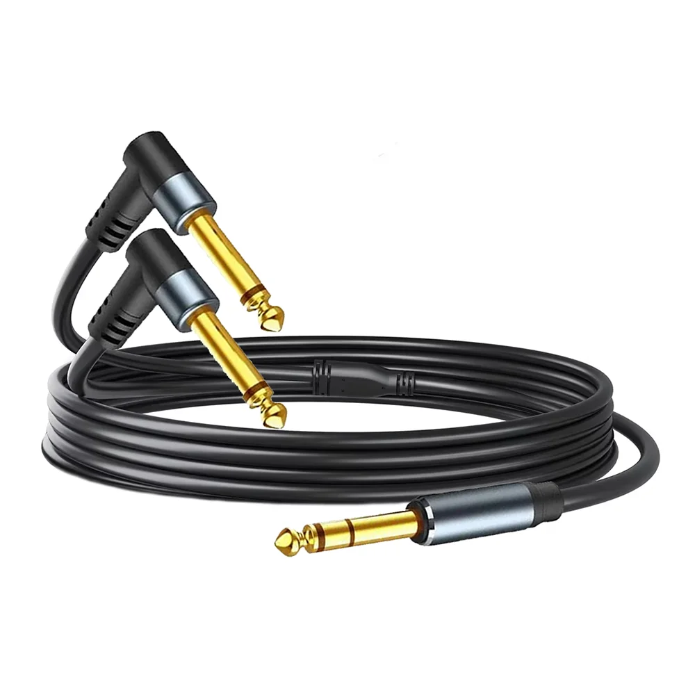 

6.5mm TRS Stereo to Dual 1/4 Inch TS Mono Insert Cable Stereo Breakout Cable 6.35mm 1/4" TRS Y Splitter Stereo Audio Cable