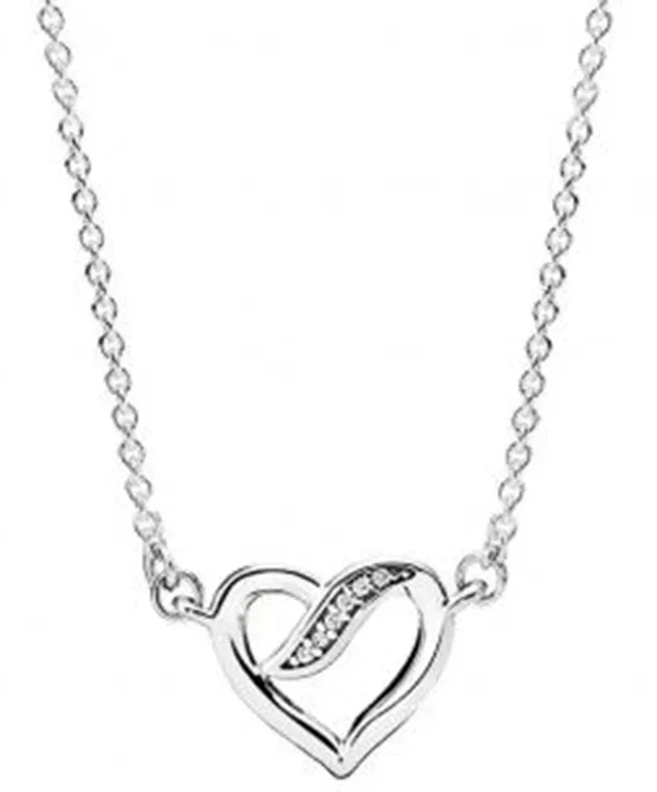 

NEW 2021 100% 925 Sterling Silver High Quality Heart-shaped Necklace Fit DIY Europe Women Original Fashion Jewelry Gift