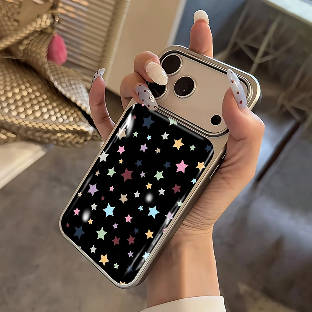 Neue bunte Sternen-Druckguss-INS-Hülle für iPhone 15 17 13 Pro Max Phone 11 12 ProMax 14 15 16 Plus Hüllen Stoßfeste Luxus-Coque – Detail 15