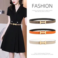 Luxury Brand Leather Belt for Women Designer Alloy Buckle Waist Strap Female Jeans Trouser Dress Waistband