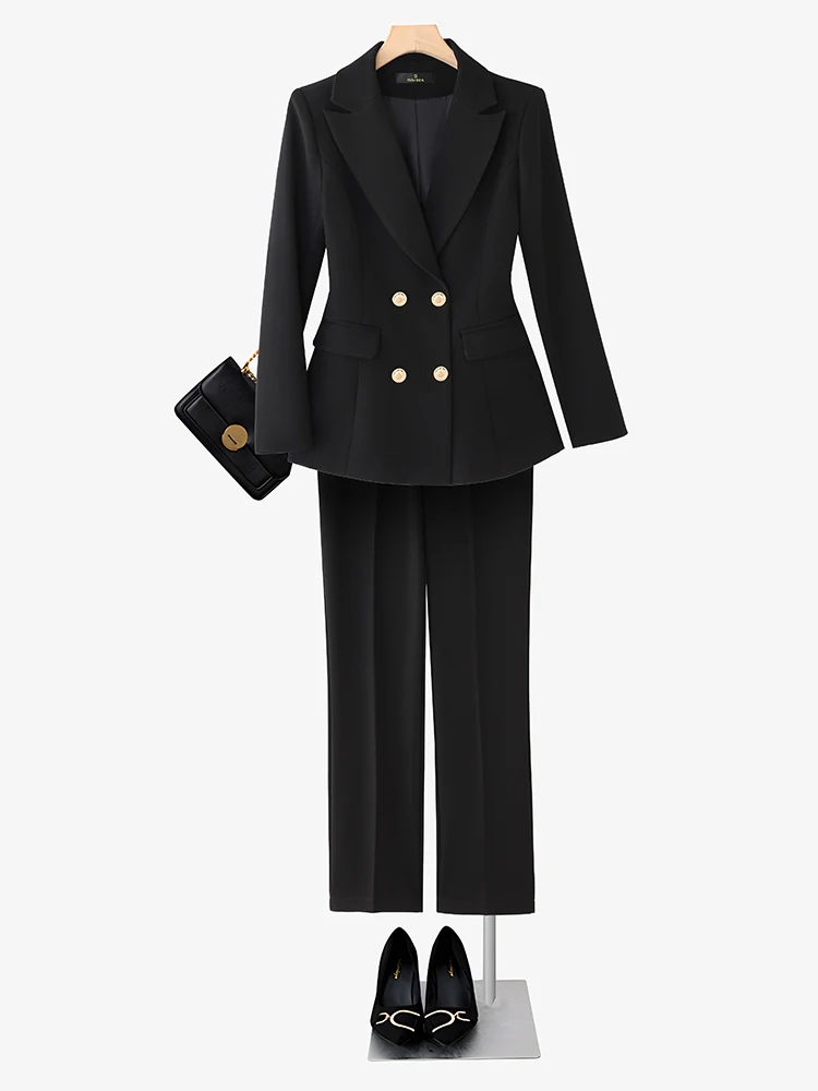 

Профессиональный женский костюм-двойка для работы и собеседований, осенне-зимний, модный, для студенток, высококачественный