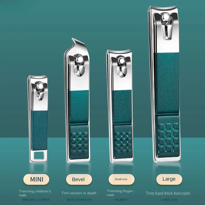 Nuovo set di tagliaunghie in acciaio inossidabile Set di strumenti per toelettatura con custodia portatile Strumento per manicure per unghie verdi