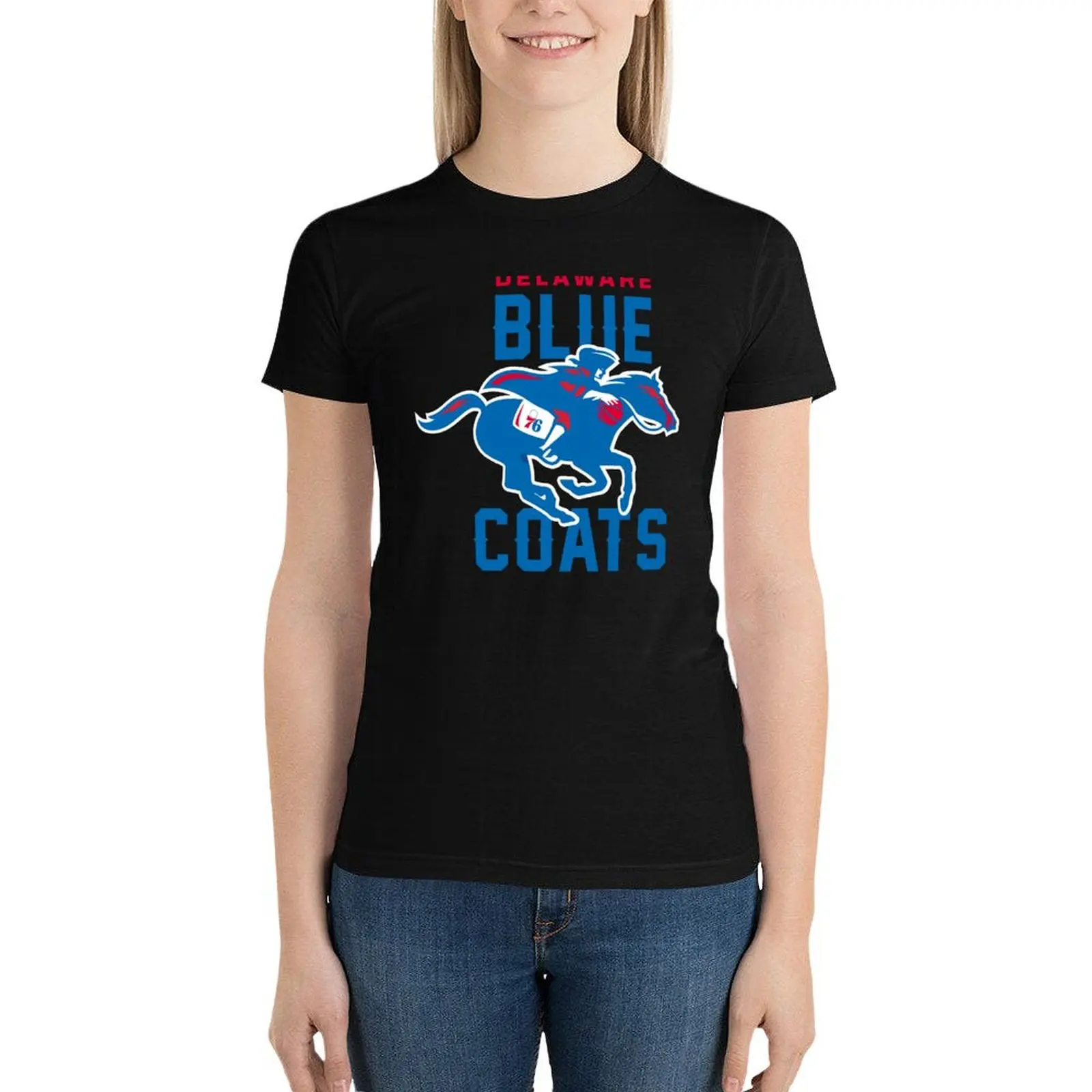 The Delaware Blue Coats T-Shirt Short sleeve tee female shirts graphic tees graphics western t-shirt dress for Women