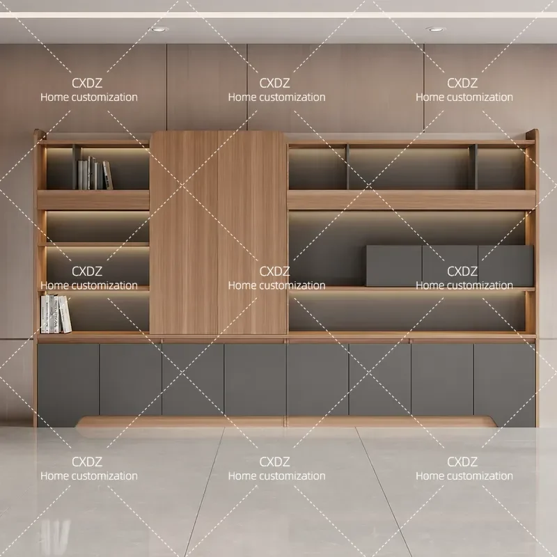 Office File Cabinet Data Cabinet Simple Modern Locker Floor-to-ceiling File Storage Cabinet Office Background Bookcase
