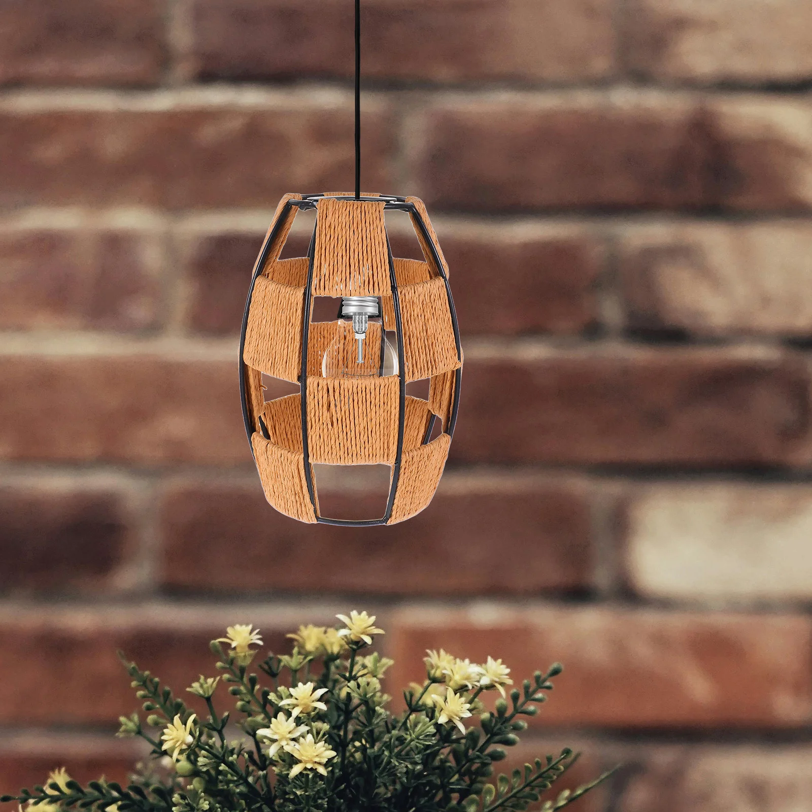 

1pcs Lampshade For Dining Room Hand Woven Pendant Light Cover Boho Ceiling Shade Farmhouse Coastal Decor Woven Lamp Shades