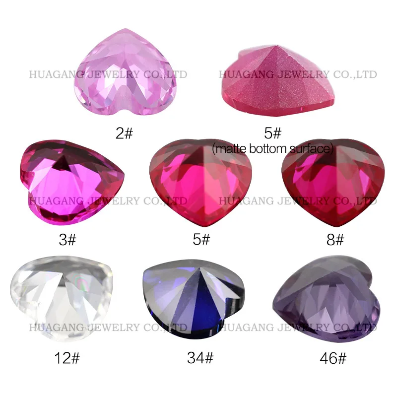 Synthetic gems 3# Ruby sapphire Stone Heart Shape Cut Synthetic Corundum Gems stone For jewelry Wax inlay