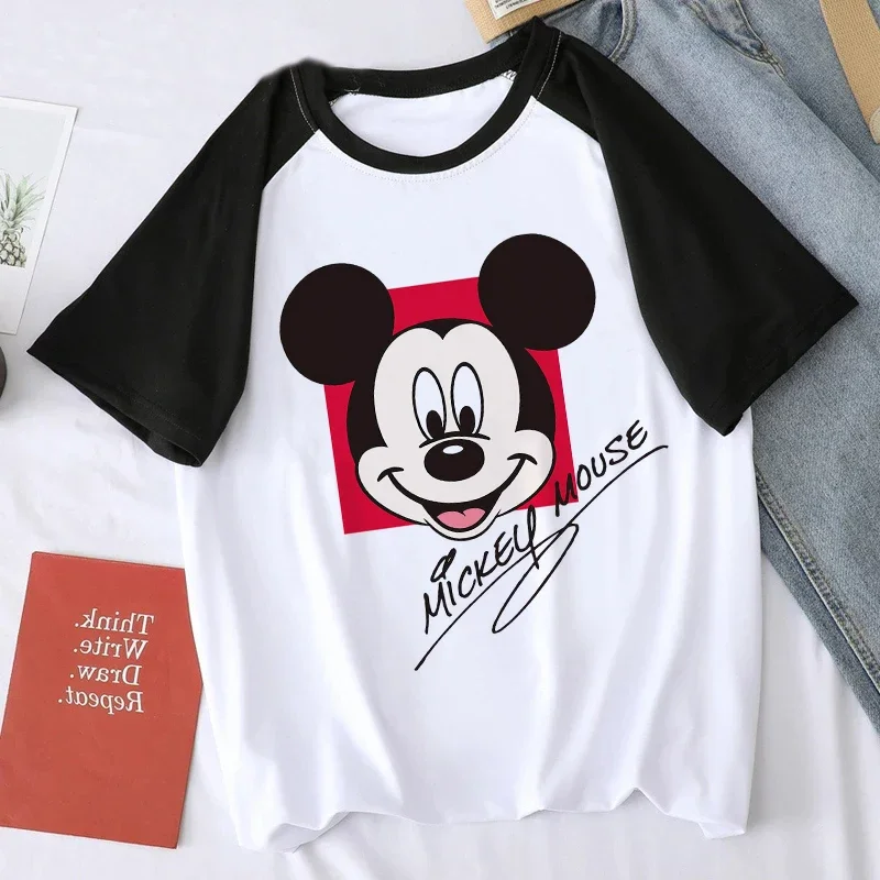 T-shirt Minnie Disney pour enfants, vêtements vintage décontractés, haut pour femme, dessins animés animés, Kawaii, Y2K, années 90