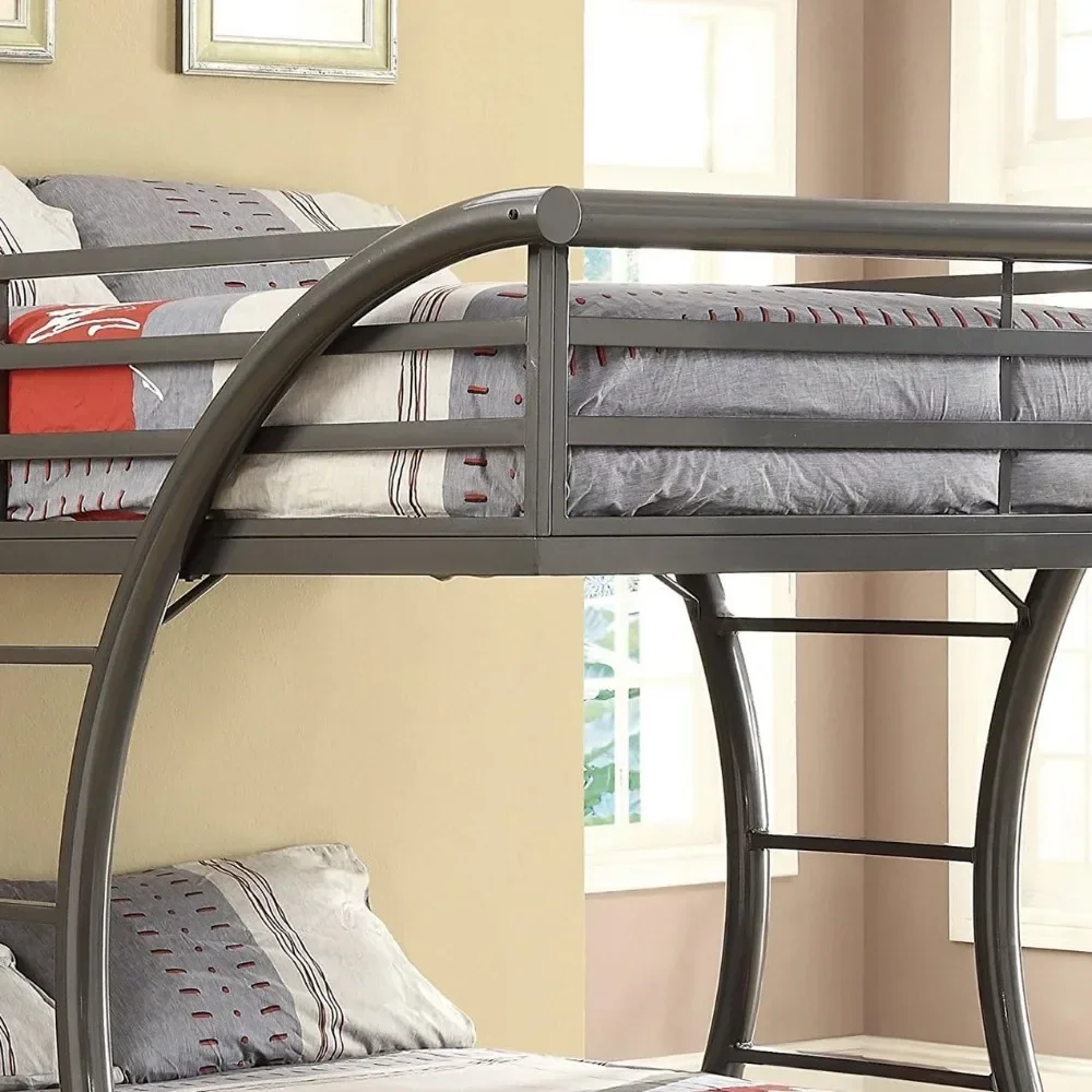 Bunk Bed, Coaster Home Furnishings Stephan Full Over Full Bunk Bed Gunmetal Bunk Beds  Bedroom Set  Bedroom Furniture