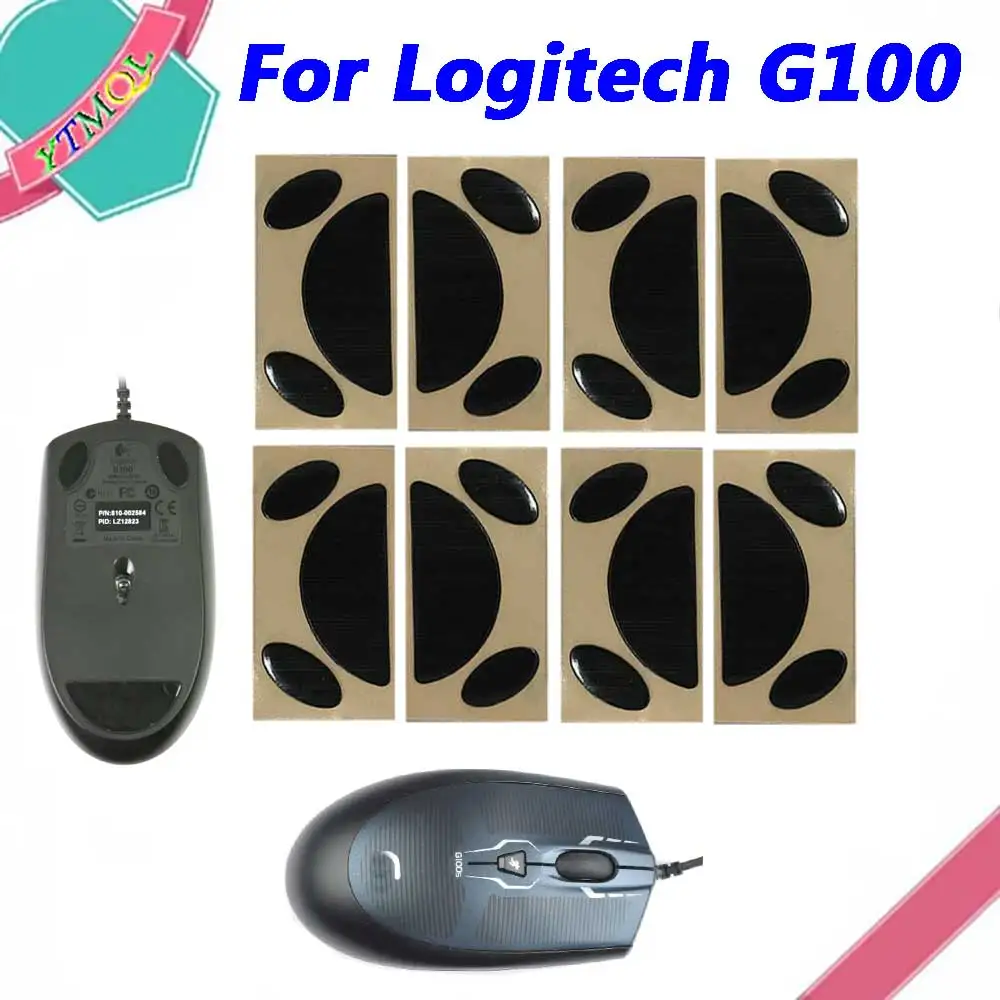 Hot sale 20set Mouse Feet Skates Pads For Logitech G100 wireless Mouse White Black Anti skid sticker replacement Connector