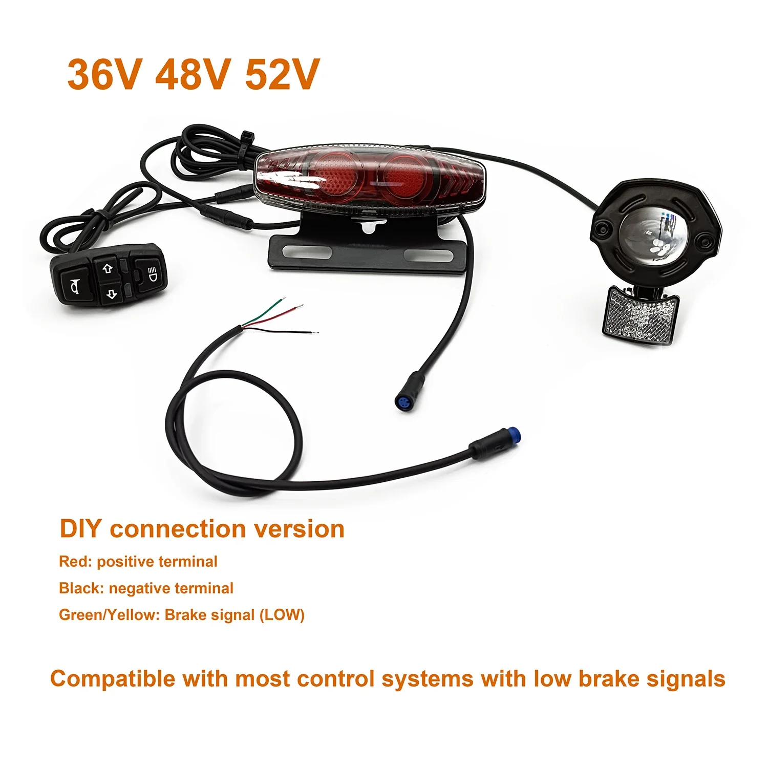 EBKE-Universal Electric Bicycle Ebike Light Kit, 24V, 36V, 48V, 60V, BAFANG, JULET, Steering Brake Light