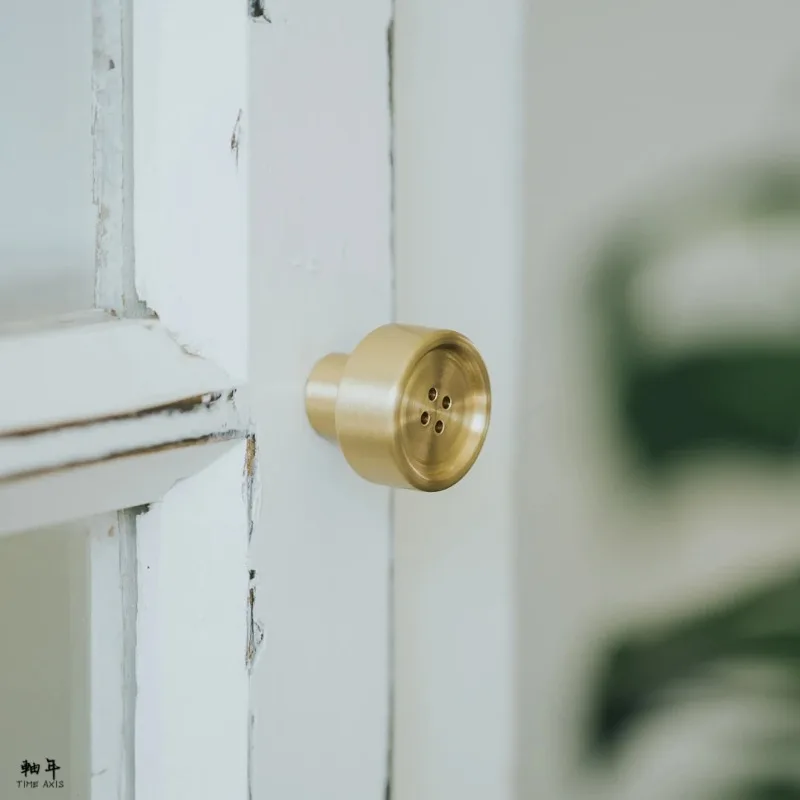 

Axle vintage brass handle creative Nordic wardrobe shoe cabinet drawer single hole door handle