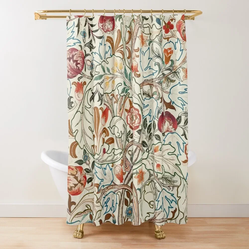 

William Morris Victorian Arts and Crafts Movement Designer Acanthus Portiere Shower Curtain Bathroom And Shower Curtain