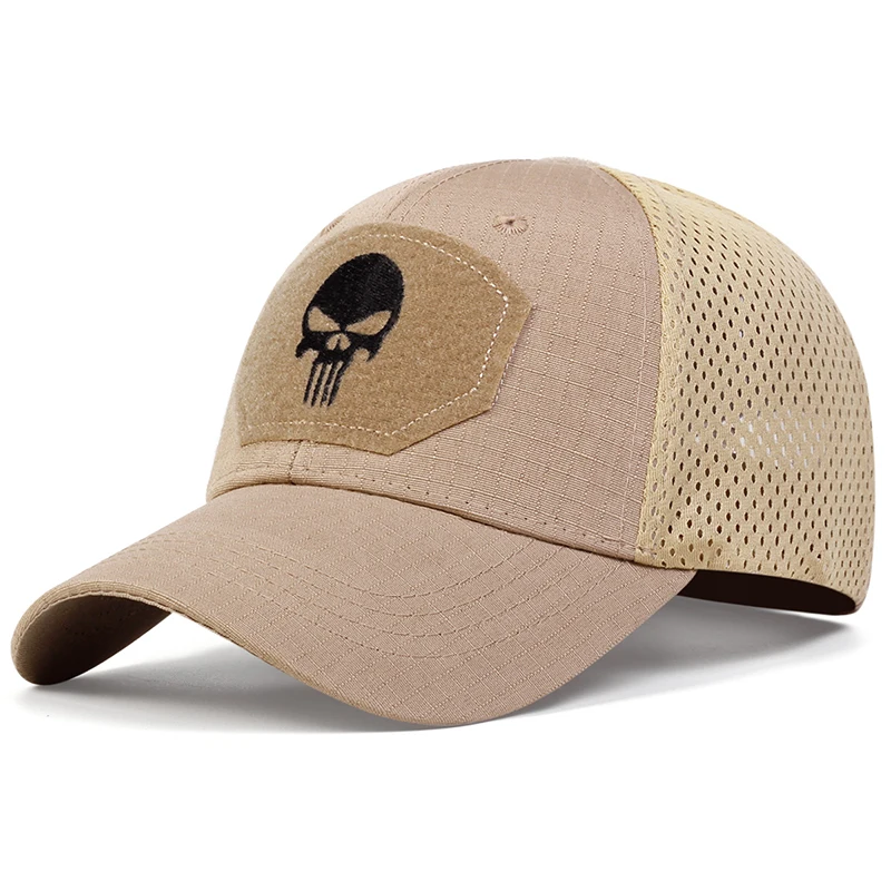 Unisex-Baseballmütze mit Totenkopf-Stickerei, atmungsaktiv, für Frühling und Herbst, für den Außenbereich, verstellbar, lässige Mütze, Sonnenschutzmütze – Detail 9