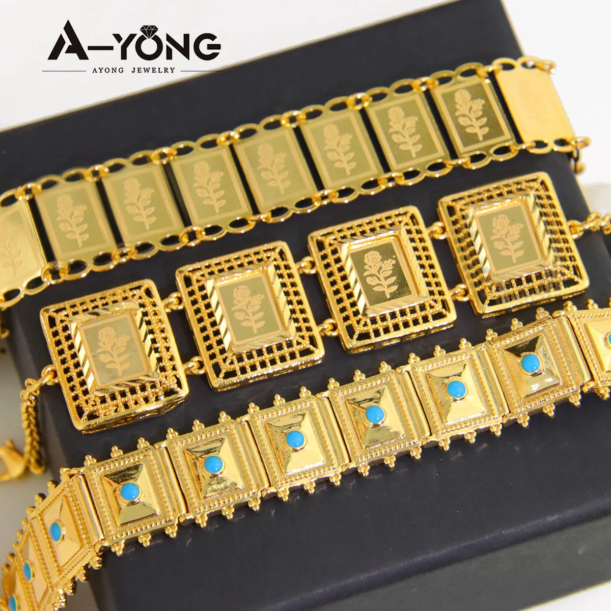 Luxury Gold Plated Bracelet 21k Gold Color Saudi Elegant Fashion Wrap Bangles Dubai Women Bridal Wedding Event Party Jewelry