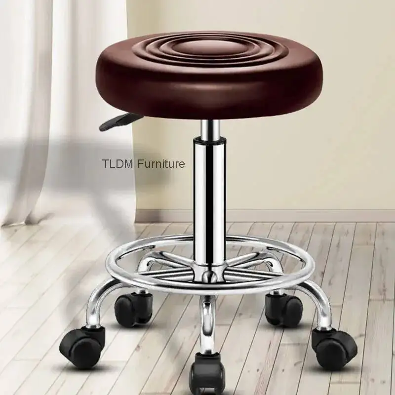 Make Up Professional Barber Barstools Hairdressing Leather Rocking Adjustable Bar Chairs Height Relaxing Sillas Bar Furniture