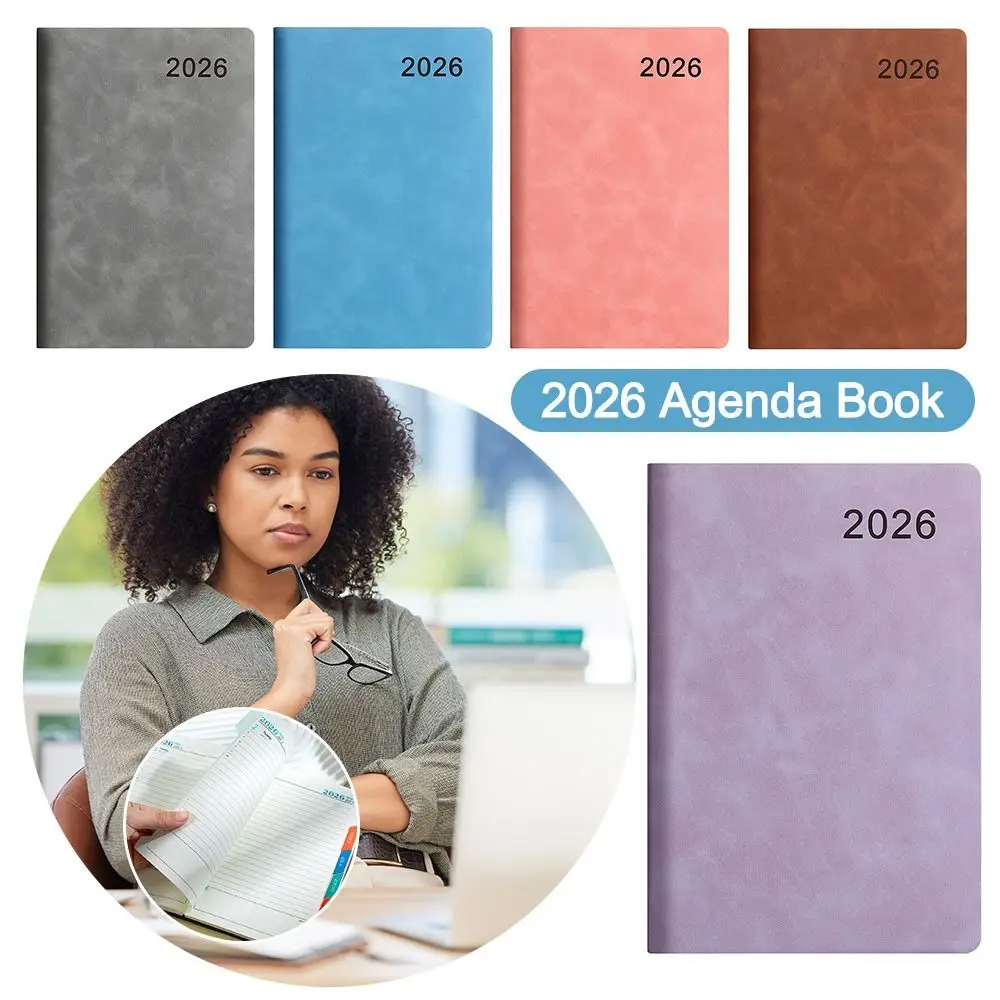 Gift 2026 Daily Planner A5 Size Leather Notebook 365 Schedule Book Office