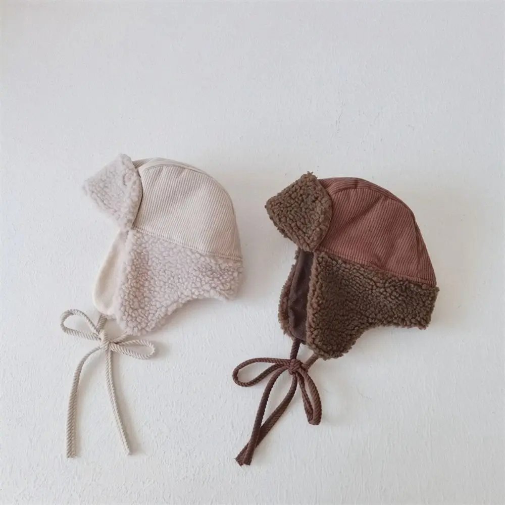 

New Corduroy Earmuffs Hat Cold Proof Windproof Ear Protection Hat Thickned Children Warm Hat Autumn Winter