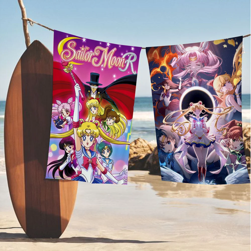 

Cartoon Anime Moon Girls Microfiber Beach Towel Absorbent Quick Dry Soft Yoga Swimming Resort Mountain Climbing Towel
