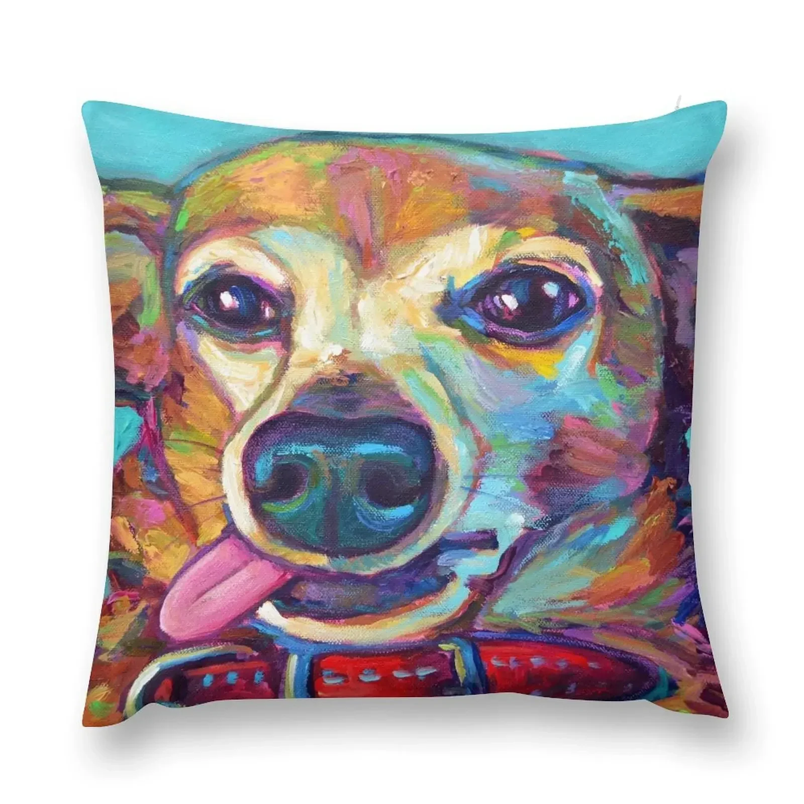 Junior the Chiweenie by artist Robert Phelps Throw Pillow pillow cover christmas luxury decor pillow