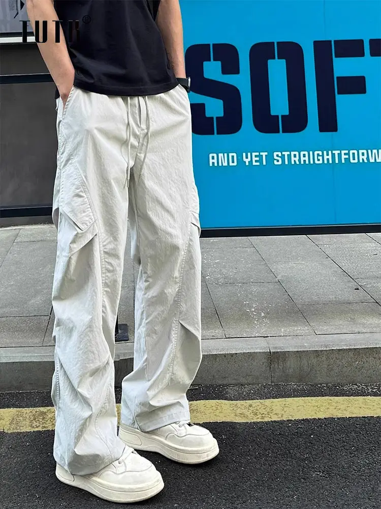 

Men's Summer Thin Outdoor Functional Straight Leg Sports Trousers Casual Loose Pleated Long Pants Workwear Faion Trend Brand
