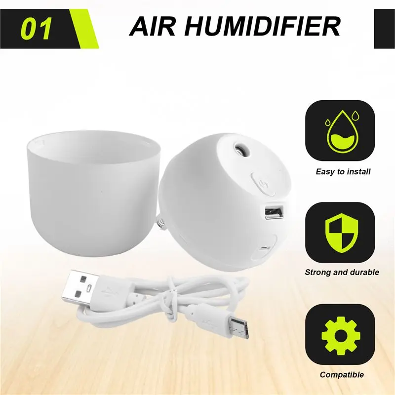 A11E-Air Humidifier USB Small 220Ml Mini Portable Cool Mist Diffuser For Bedroom Office Desk Car Travel Aroma Atomizer