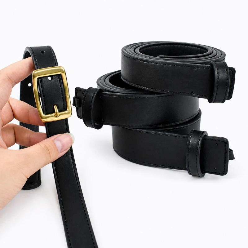 1Pc 20/30/35/38mm Wide Black Split Cowhide Leather Belt Blank Replacement Strap Without Buckle for Women‘s Men's DIY Belt Making