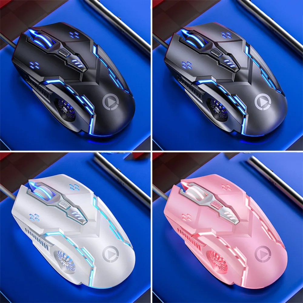 Vloeiende kleurrijke lichte bedrade muis Verlichte ergonomie USB-muis Mechanische stille computermuizen PC-laptop