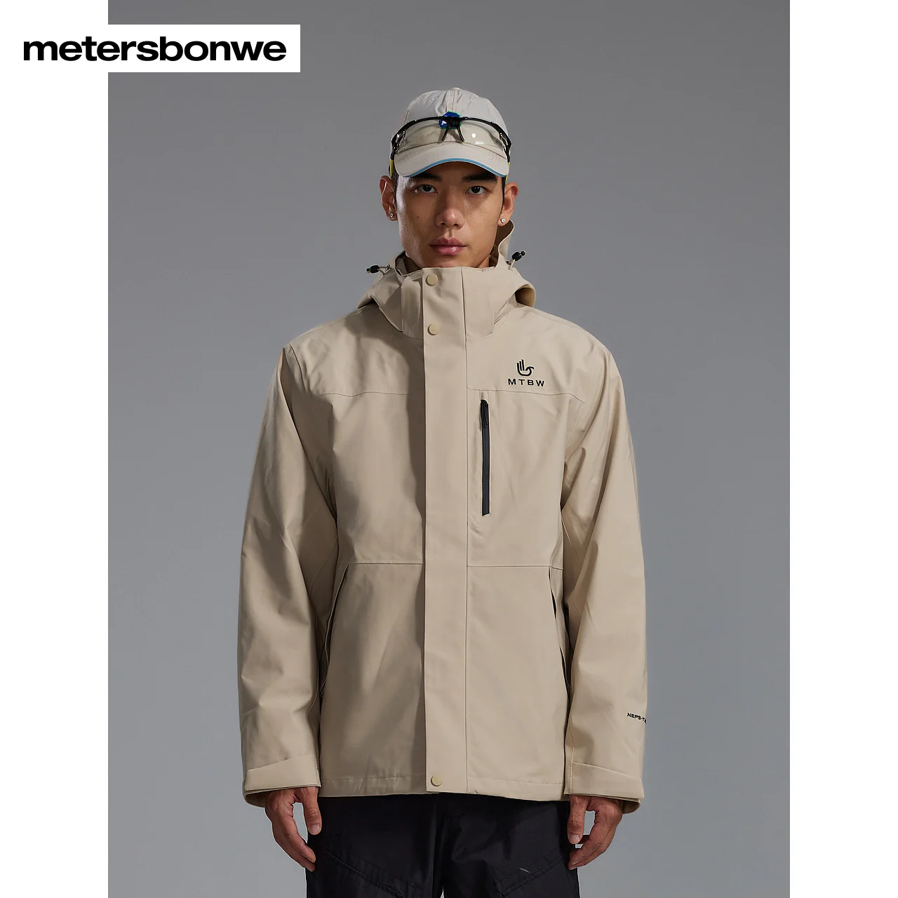 Metersbonwe-Men Waterproof New 2-in-1 Outdoor Jacket  Fleece Jacket Liner Windproof Oil-proof Warm  Three Ways to Wear Winter