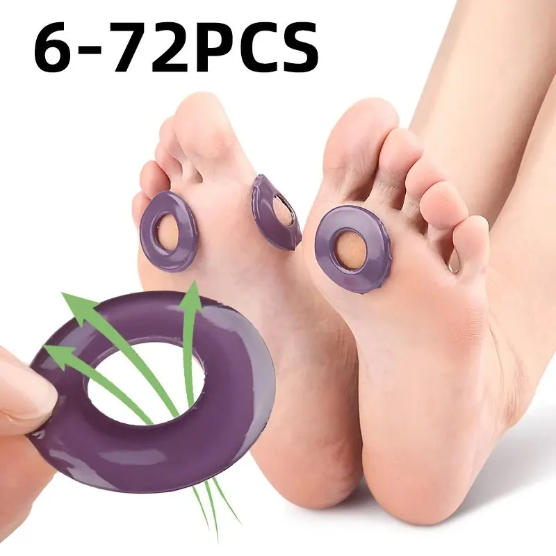 

6-72PCS Callus Cushions Corn Cushion Pads Purple White Self Stick Adhesive Foot Care Pads Corn Protectors for Feet Women Men