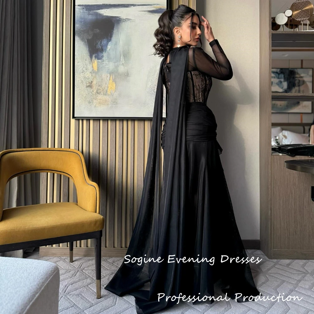 Vestidos de noite de renda sexy, gola alta, até o chão, respirável, chiffon, فسات evi -.ikki, vestidos longos de festa de coquetel de renda