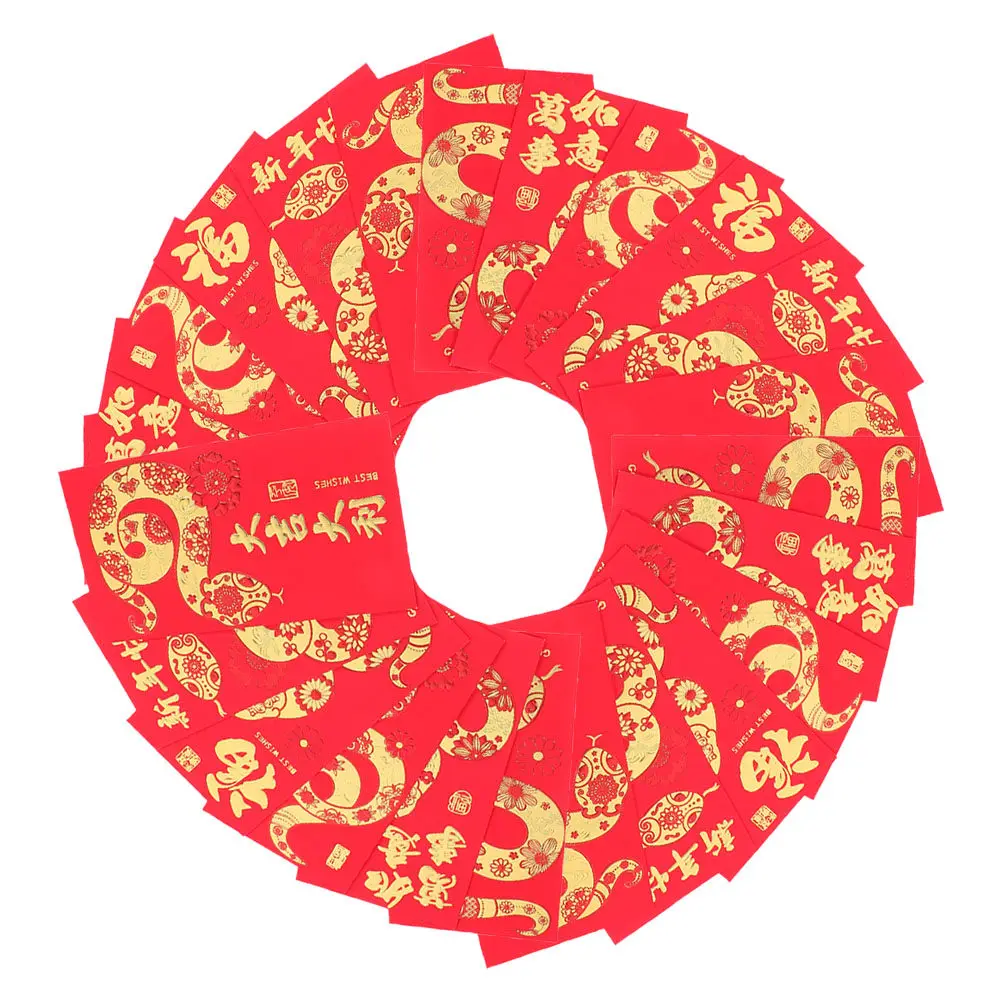 

60Pcs 2025 Year of The Snake Red Envelopes Chinese Hong Bao Lucky Money Envelopes Spring Festival Wedding Birthday Cash Holder