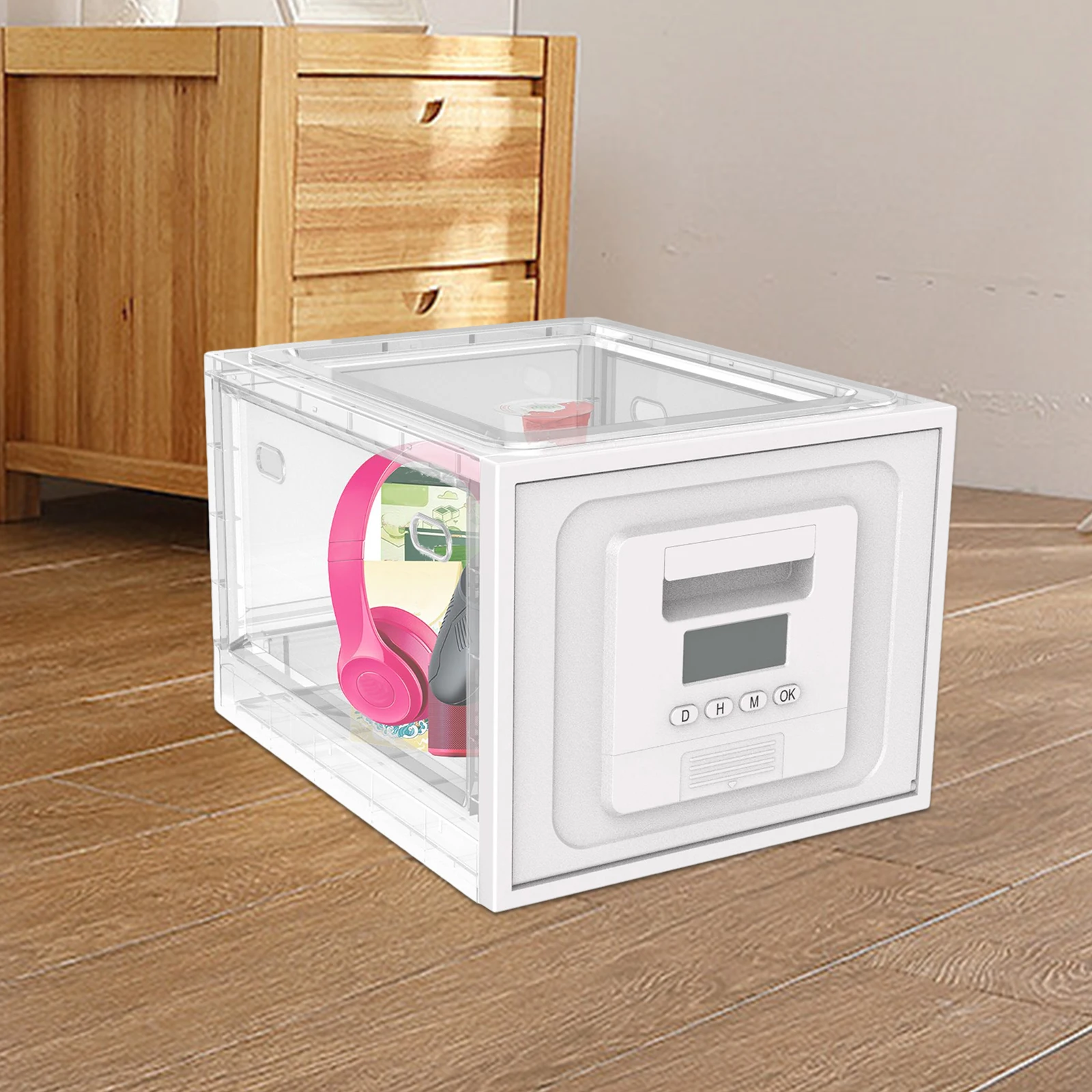 Imagem -02 - Recipiente de Armazenamento Bloqueável Tablet Locked Box Tempo Locking Bins Tabletop Counter Office Home