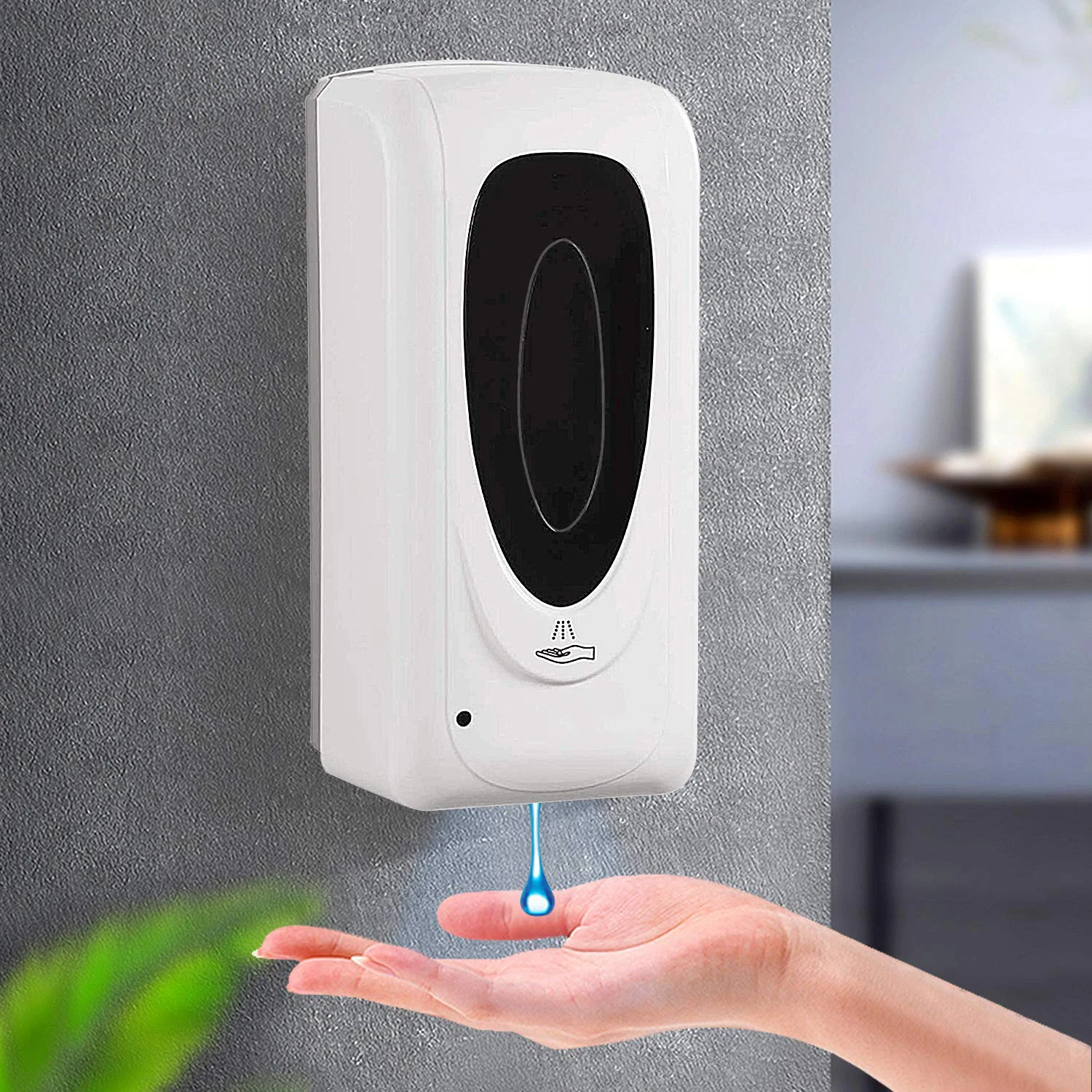 Automatic Liquid Hand Sanitizer Dispenser,Touchless Wall Mount,Refillable Sensor Pump,Hands-Free Dispenser for Kitchen and Hotel