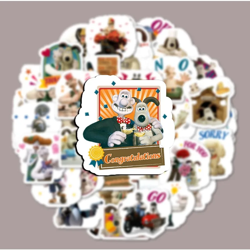 40 قطعة الكرتون والاس و جروميت ملصقات الكمبيوتر المحمول الكتابة على الجدران الأمتعة حقيبة سكيت الهاتف لطيف ملصق الأطفال صائق هدية