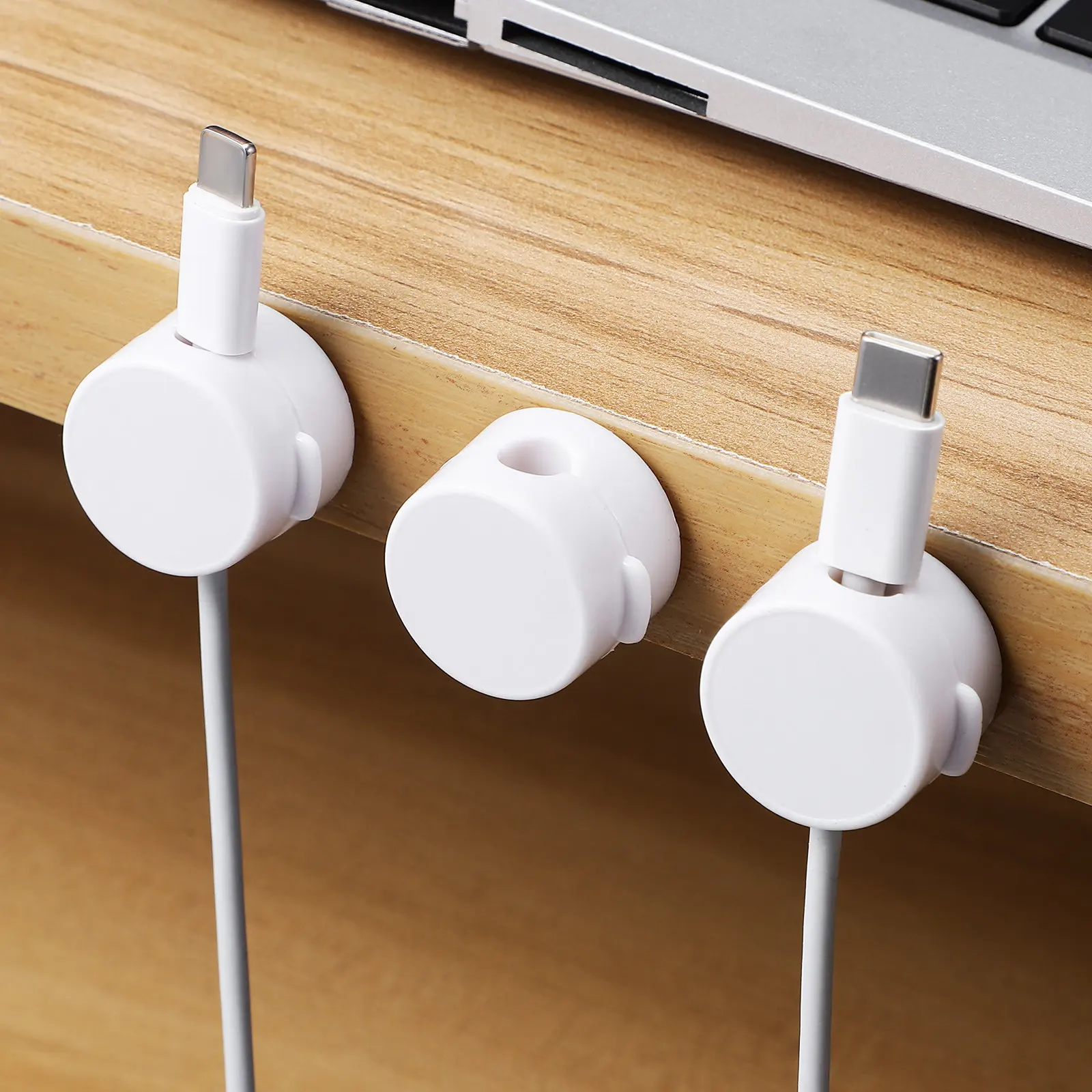 6Pcs Desk Cable Holder Magnetic Cord Organizer Adhesion for Charging Cords Headphones Earbuds Wire Management Kit