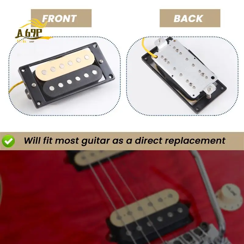 

A69P-2Pcs Звукосниматели для электрогитары 50/52 Звукосниматели для хамбакера с зебровой линией и двойной катушкой для электрогитары
