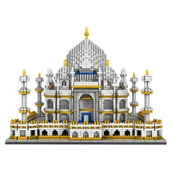 World's Famous Architecture Building Blocks Set India Taj Mahal Castle Model Micro Bricks DIY Adult Kids Assembled Toys Gifts
