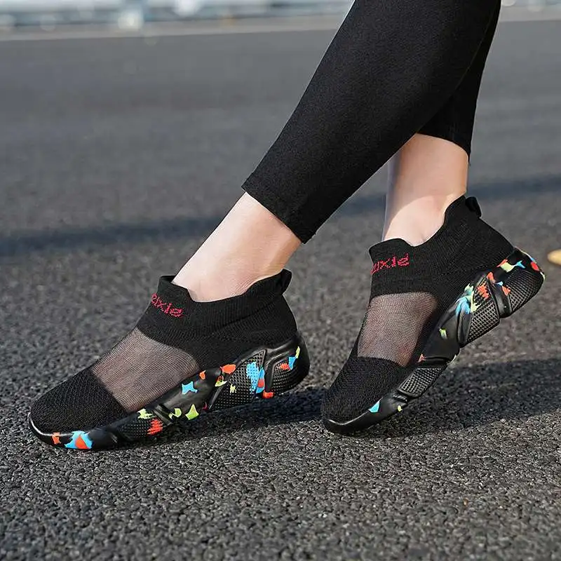 MWY Women Casual Shoes Fashion Breathable Walking Mesh Flat Shoes Woman Sneakers Men's Sports Shoes Zapatos De Mujer Size 35-46