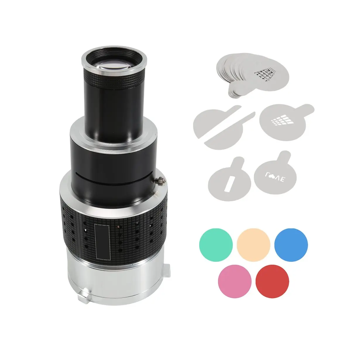 【DT56】Photograph Flash Snoot Conical Lens Video Modelling Shape Photo Studio Light Kit with Optical Spotlight Lens 35 Gobos