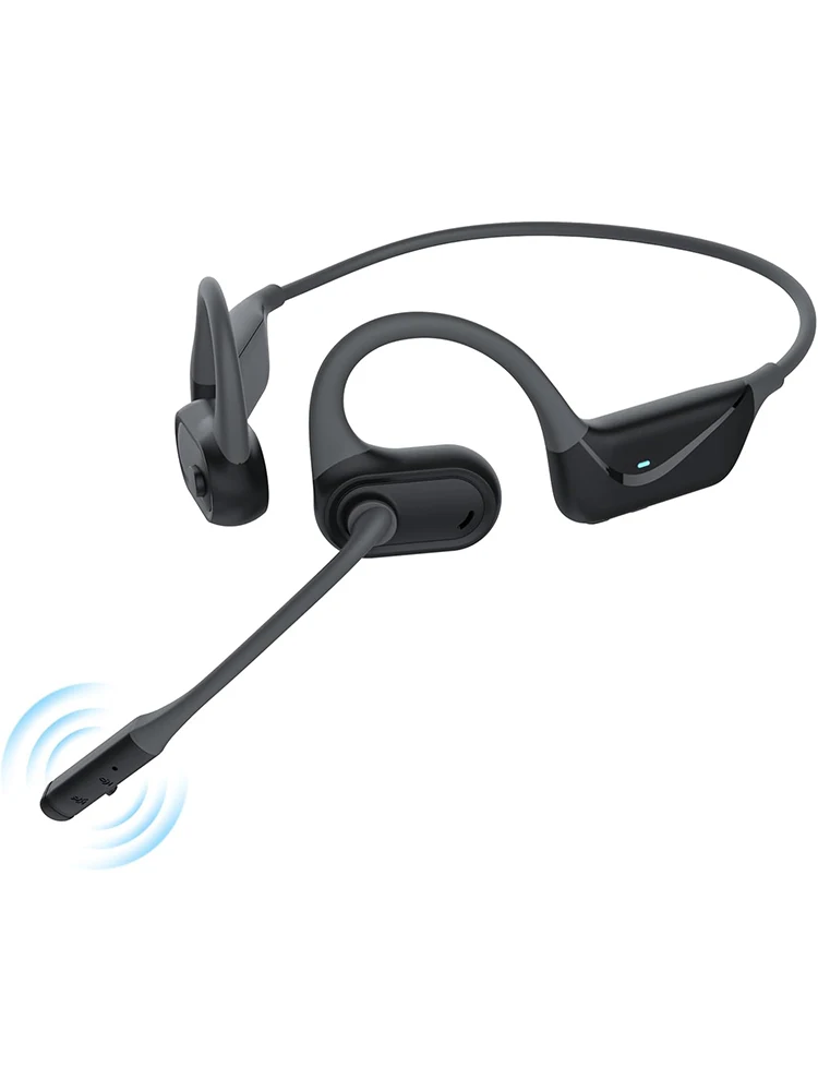 Open oortelefoon met microfoon, lichtgewicht Bluetooth 5.4-headset met microfoon Ruisonderdrukkende mute-knop, draadloze headset - afbeelding 2