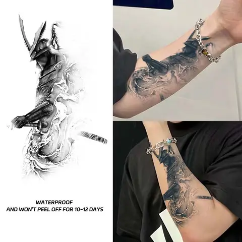 Japanische ästhetische Samurai Saft Tattoo Aufkleber wasserdichte haltbare Bodyguard Messer semi-permanente gefälschte Tattoo Arm Simulation