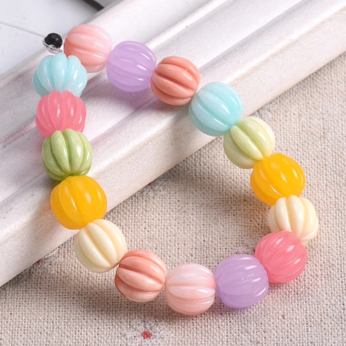 10pcs 11mm Round Plicated Artificial Coral Loose Beads For Jewelry Making DIY Crafts Findings