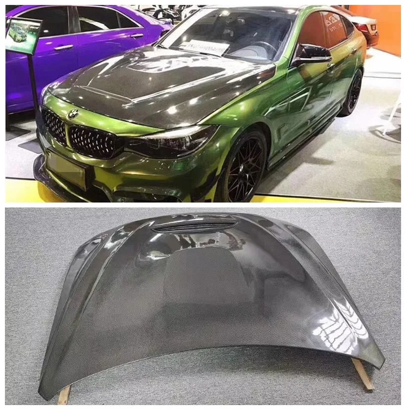 

For BMW GT F34 Real Carbon Fiber Front Bumper Engine Hood Body Kit 2014 2015 2016 2017 2018