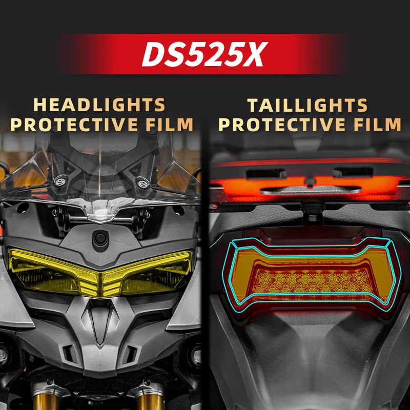 For VOGE DS525X 525X Motorcycle Lamp Accessories Transparent Protective Film Bike Headlight And Taillight Refit Stickers Decals