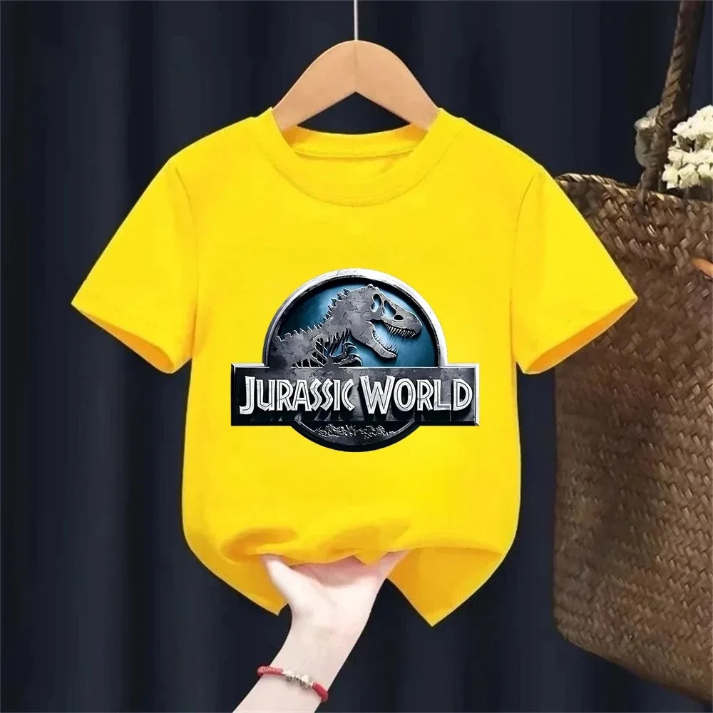 Jurassic Park T-Shirt für Kinder, Jungen und Mädchen, Sommer-Dinosaurier-Film-Logo-Druck, T-Shirt aus Baumwolle, kurzärmelig, lässiges Oberteil, Geschenk für Kinder – Detail 9