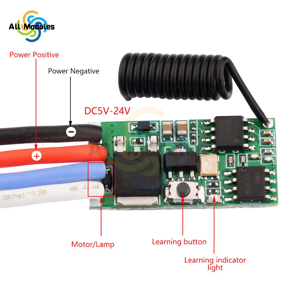 Wireless Dimmable & Adjustable Speed Module DC3.7V-24V 5A Remote Control Motor Driver Switch for Led Lights Motor